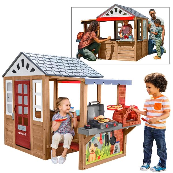 Kidkraft Grill & Chill Pizza Party Wooden Outdoor Playhouse - MadeInUSA