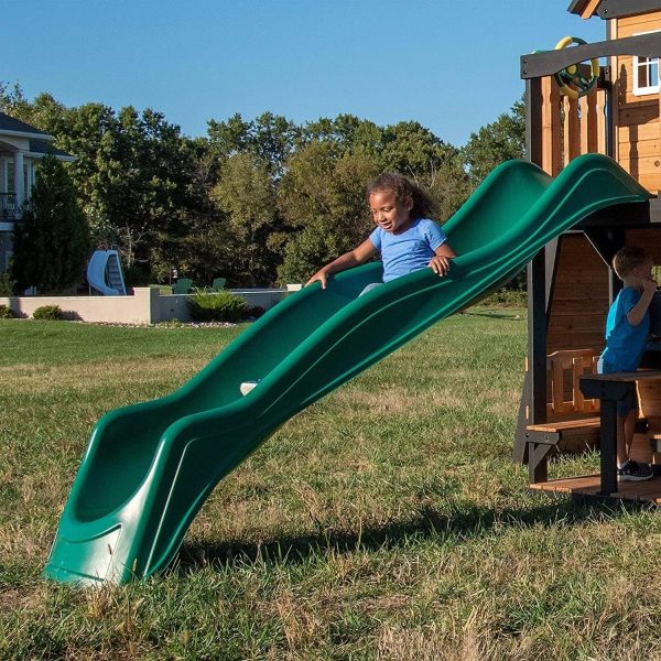 Backyard Discovery 10 Foot Wave Slide, Easy One Piece Installation, Green - MadeInUSA