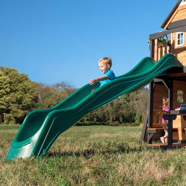 Backyard Discovery 10 Foot Wave Slide, Easy One Piece Installation, Green - MadeInUSA