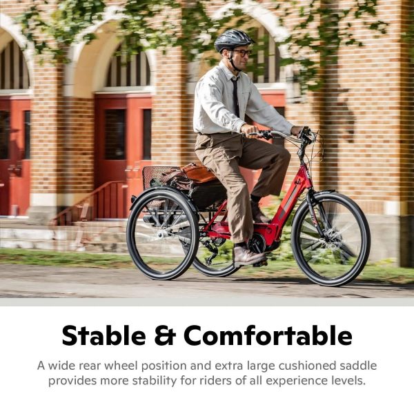 Schwinn Meridian Deluxe Adult Tricycle Bike, Three Wheel Cruiser, 26-inch Wheels, Low Step-Through Aluminum Frame, Adjustable Handlebars, Large - MadeInUSA