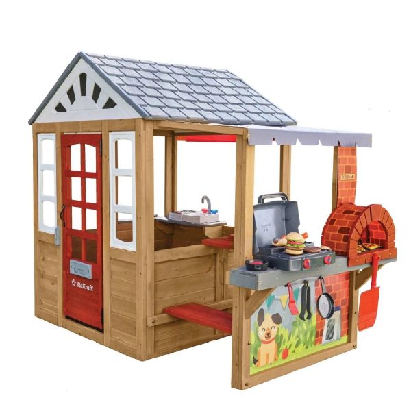 Kidkraft Grill & Chill Pizza Party Wooden Outdoor Playhouse - MadeInUSA